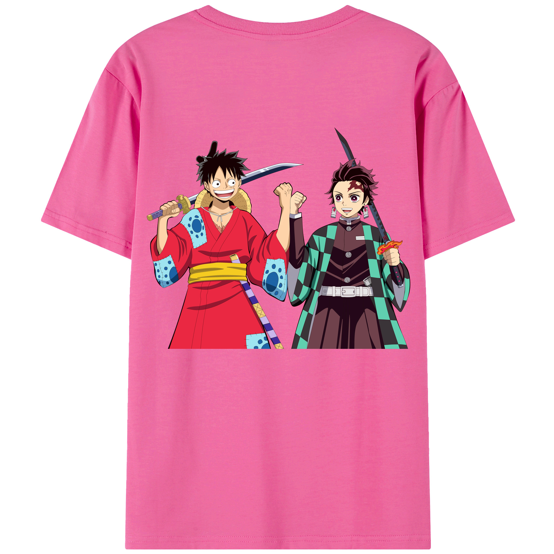 （画像用） 鬼滅の刃 竈門 炭治郎／かまど たんじろう Kamado Tanjirou レディース半袖Tシャツ(バックプリント)